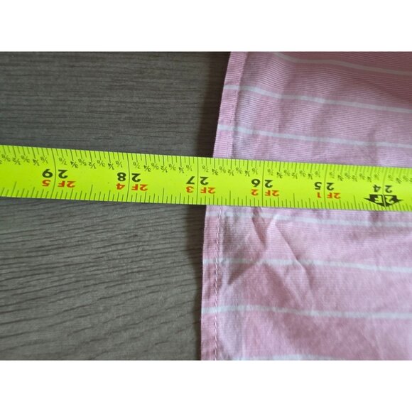 Talbots Womens Pink & White Striped Button-Up Blouse With Tie Waist Size M - Picture 6 of 6